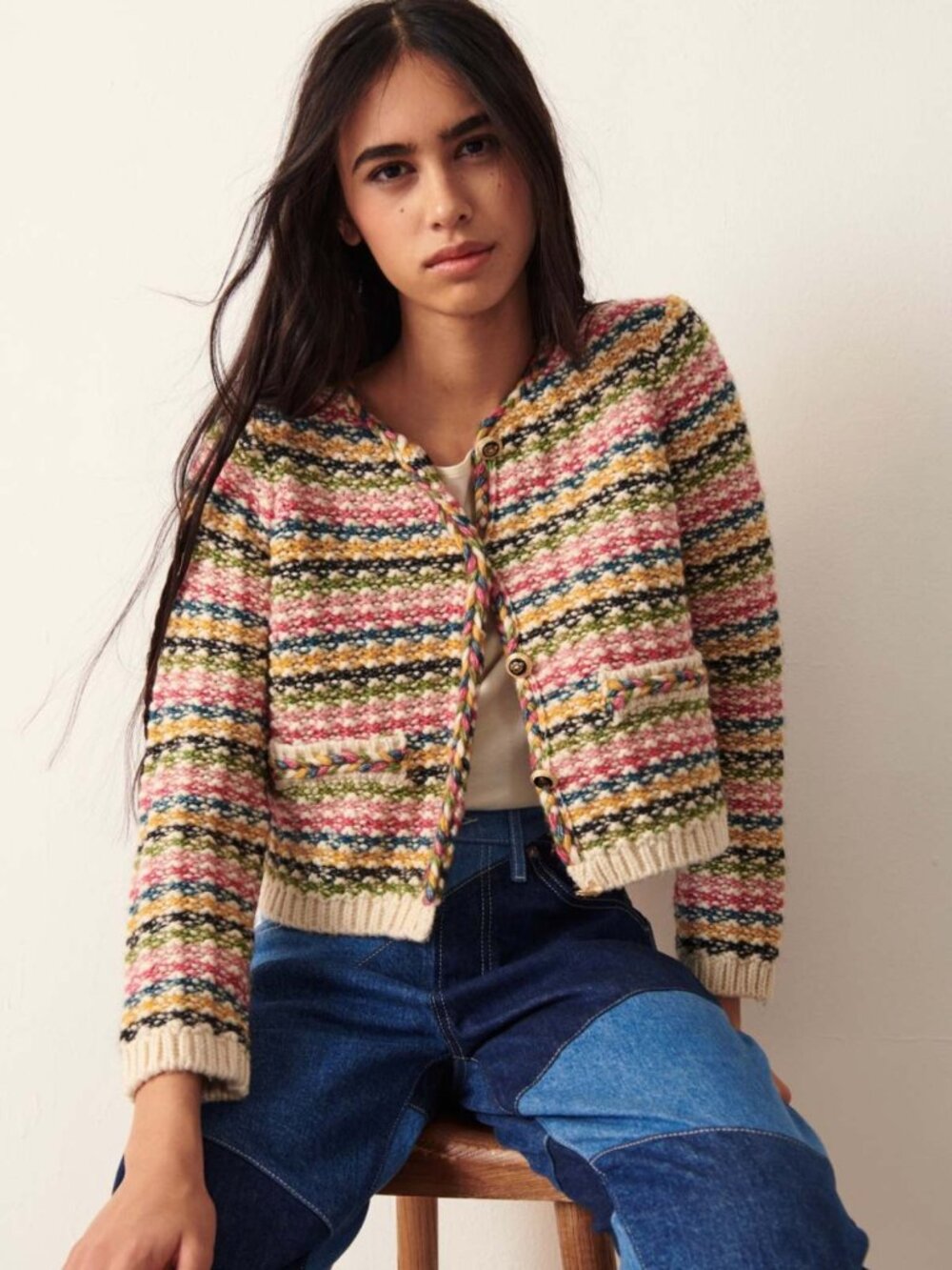 ba&sh Bianca Cardigan Multicolor Knit Size Large Sweater Wool Blend - Picture 17 of 17